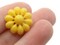 4 19mm Vintage Yellow Flower Plastic Shank Buttons Sewing Notions